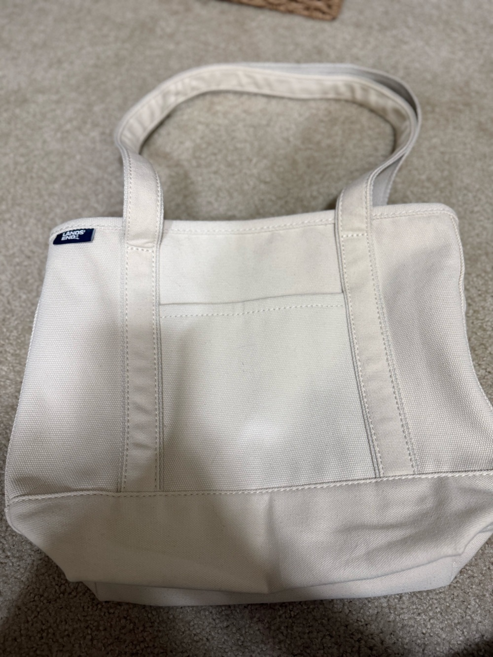 Medium 5 Pocket Zip Top Long Handle Canvas Tote Bag